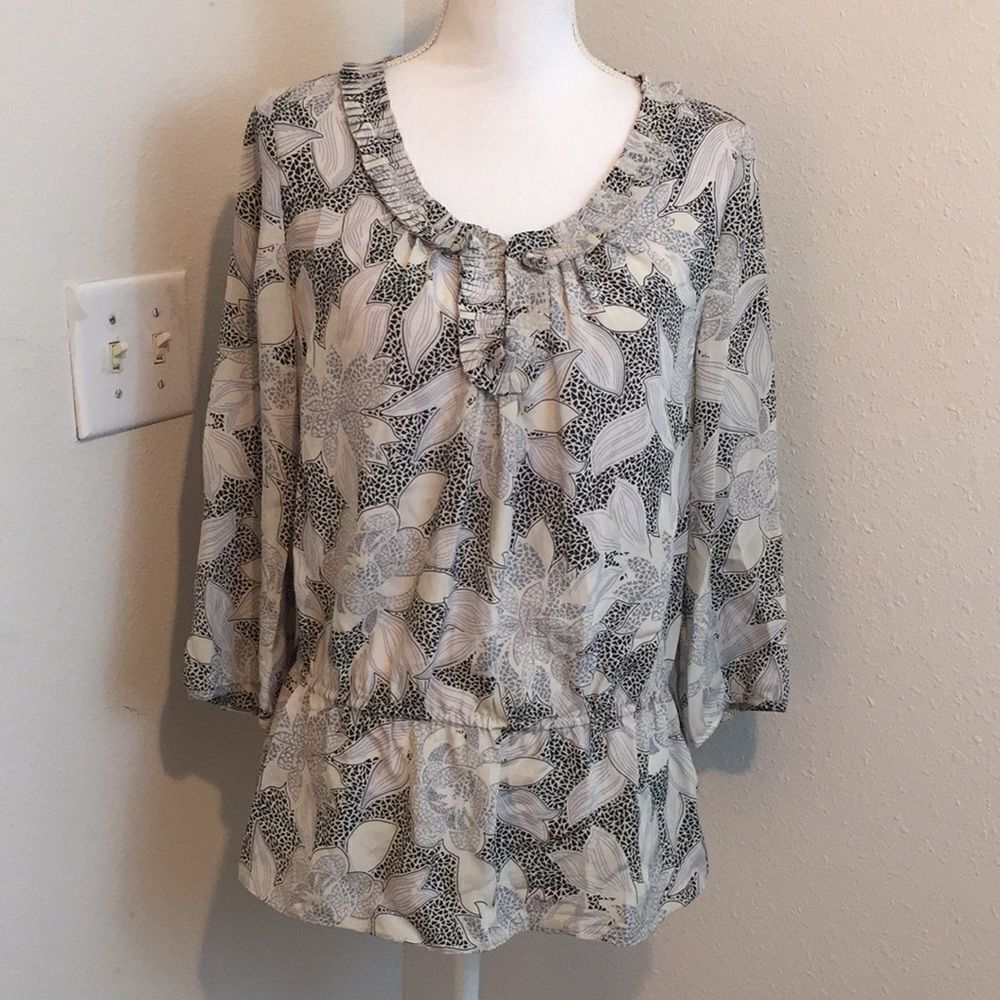 Banana Republic Floral Silk Blouse